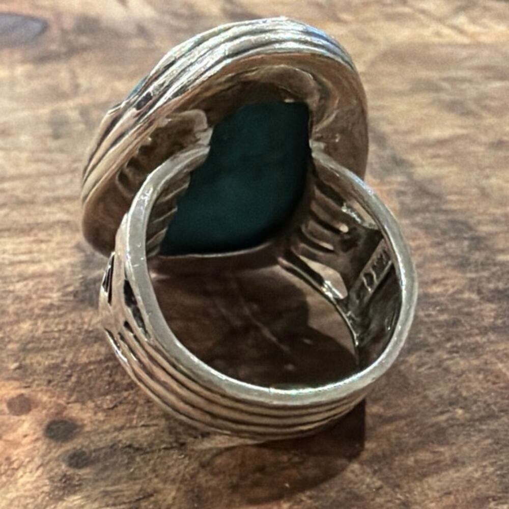 Silpada Turquoise & Sterling Silver statement ring size 11 - Picture 3 of 4